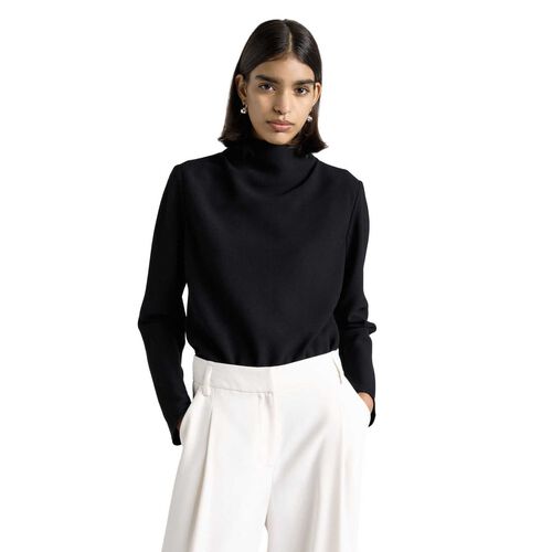 Cue Crepe Long Sleeve Top